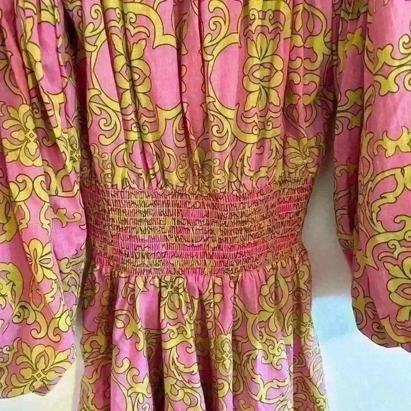 MISA Los Angeles Size XS Jordana Off The Shoulder Puff Sleeve Mini Dress Pink - Picture 3 of 10